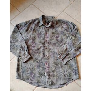 Daniel DD David Mens Button Up Multicolor long sleeves Shirt Xl Hawaii Leaves